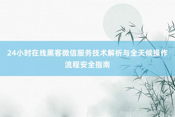24小时在线黑客微信服务技术解析与全天候操作流程安全指南