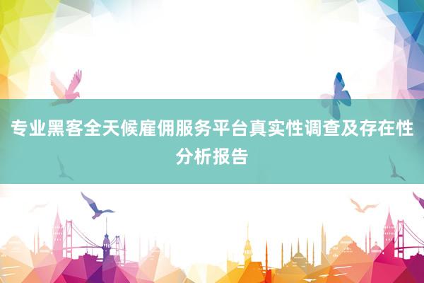专业黑客全天候雇佣服务平台真实性调查及存在性分析报告