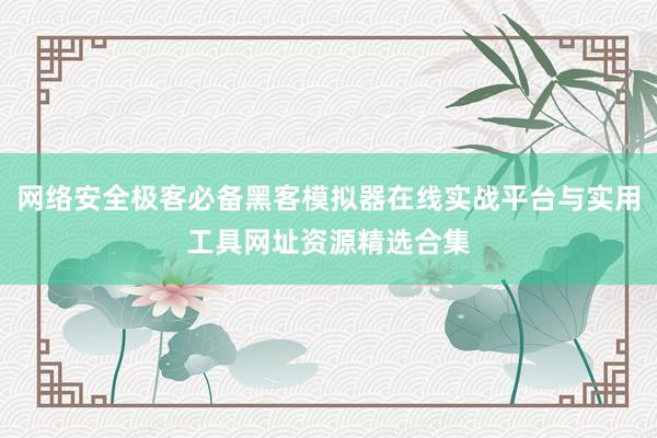 网络安全极客必备黑客模拟器在线实战平台与实用工具网址资源精选合集