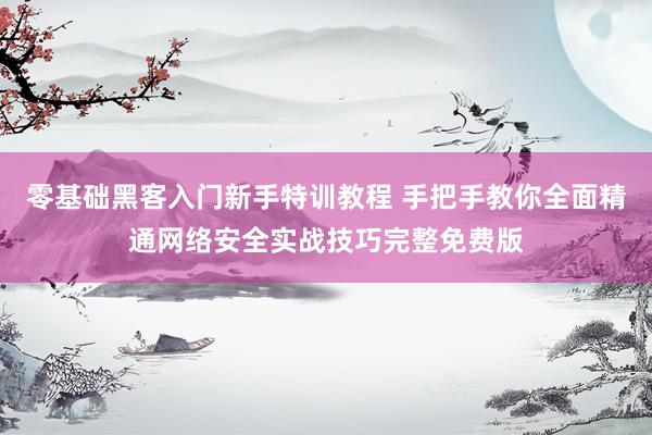 零基础黑客入门新手特训教程 手把手教你全面精通网络安全实战技巧完整免费版