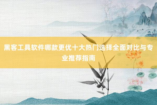 黑客工具软件哪款更优十大热门选择全面对比与专业推荐指南