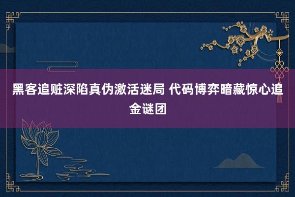 黑客追赃深陷真伪激活迷局 代码博弈暗藏惊心追金谜团